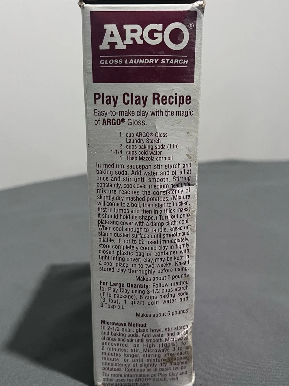 Argo Gloss Laundry Starch Crisp Finish 16 oz Discontinued Red Box NOS Vtg NWT